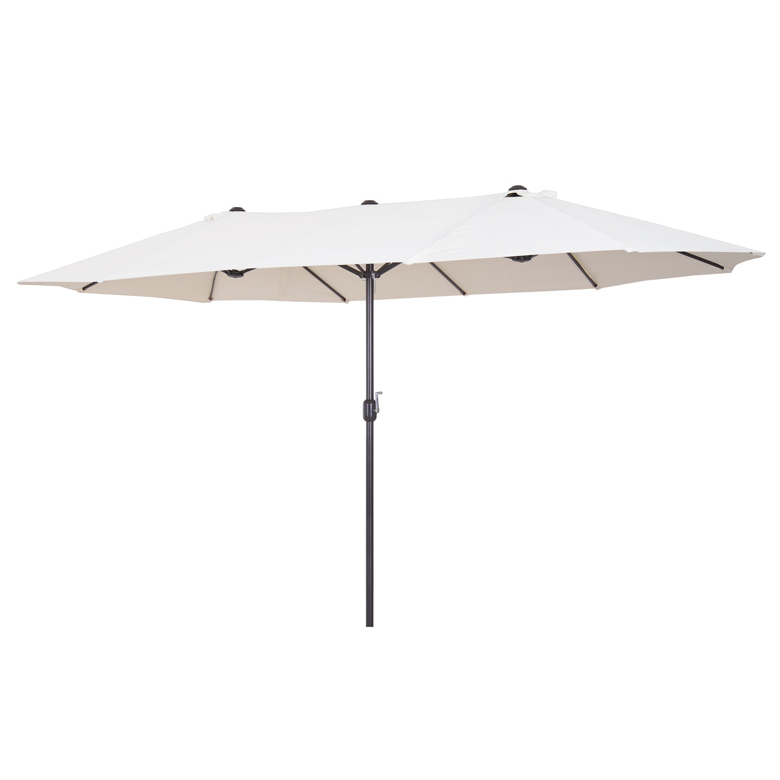 Outsunny 15ft Double-Sided Patio Umbrella Rectangular Parasol Sun Shelter Canopy Shade UV Protection w/ Hand Crank 