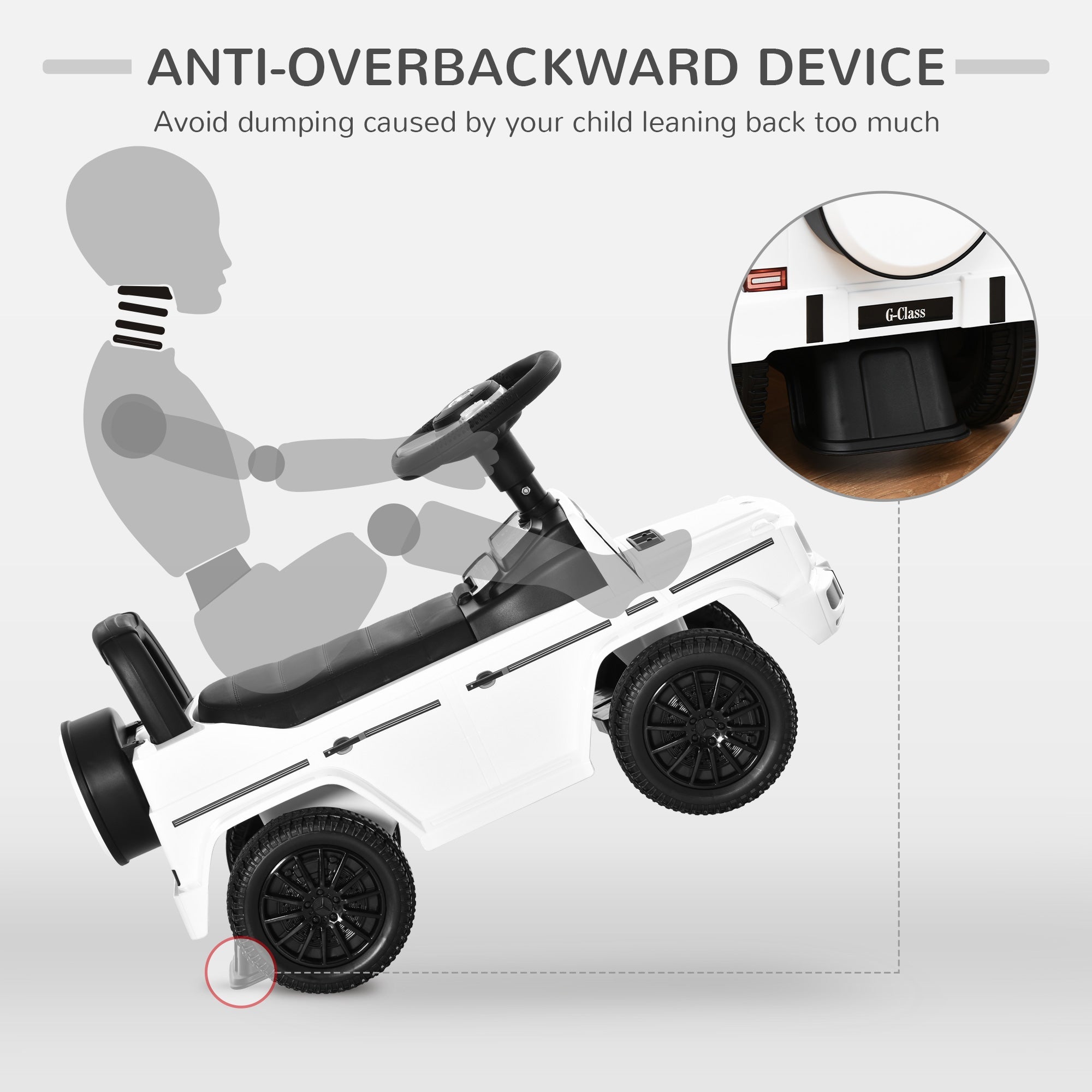 Aosom Baby Toddler Push Handle Car Foot to Floor Slider Stroller with Horn Under Seat Storage Big Steering Wheel 
