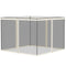 Outsunny Replacement Mosquito Netting for Gazebo 10' x 10' Black Screen Walls for Canopy with Zippers, White