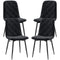 HOMCOM Dining Chairs Set of 4, Upholstered Dining Room Chairs with Steel Legs, Modern Kitchen Chair for Dining Room, Black