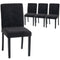 Modern Dining Chairs Set of 4, Kitchen Chairs with Rubberwood Legs and Padded Seat, Black