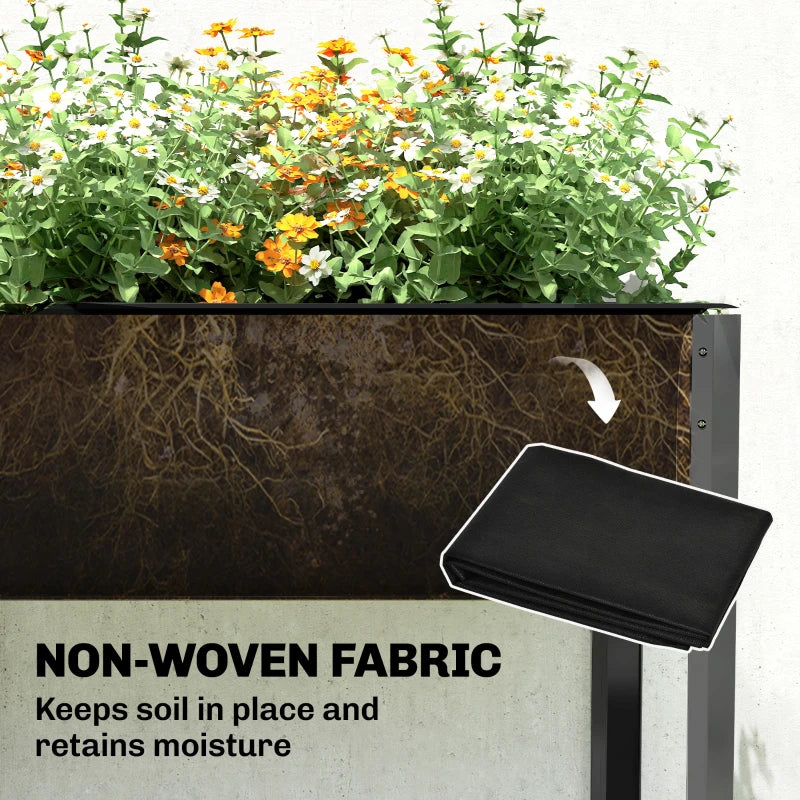 Galvanized Raised Garden Bed with Legs, 71" x 22" x 31.5" Raised Planter Box with Reinforced Bars and Non-Woven Fabric