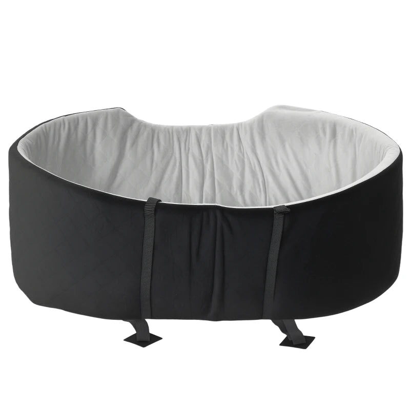 Dog Car Seat for Small Medium Pets, Detachable Washable Pet Bed with Cushion and Safety Belt for Dog Under 33lbs, Black