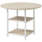 HOMCOM Round Kitchen Table for 4-6 People, 39.4 Inch Industrial Dining Table with Storage Shelves, Oak