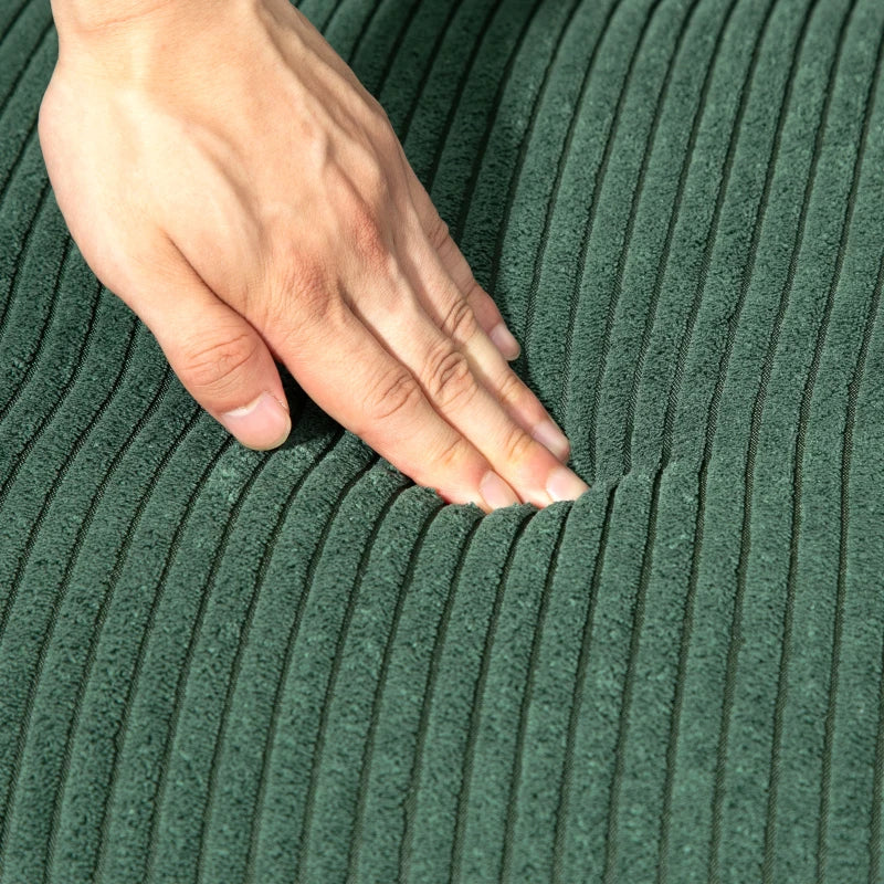 Modern 2 Seater Sofa, Upholstered Two Seater Couch with Rubber Wood Legs, Green