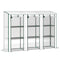 Outsunny Lean-to Greenhouse with 3 Tier Shelves, Mini Greenhouse with 3 Roll-Up Doors for Indoor Outdoor, White