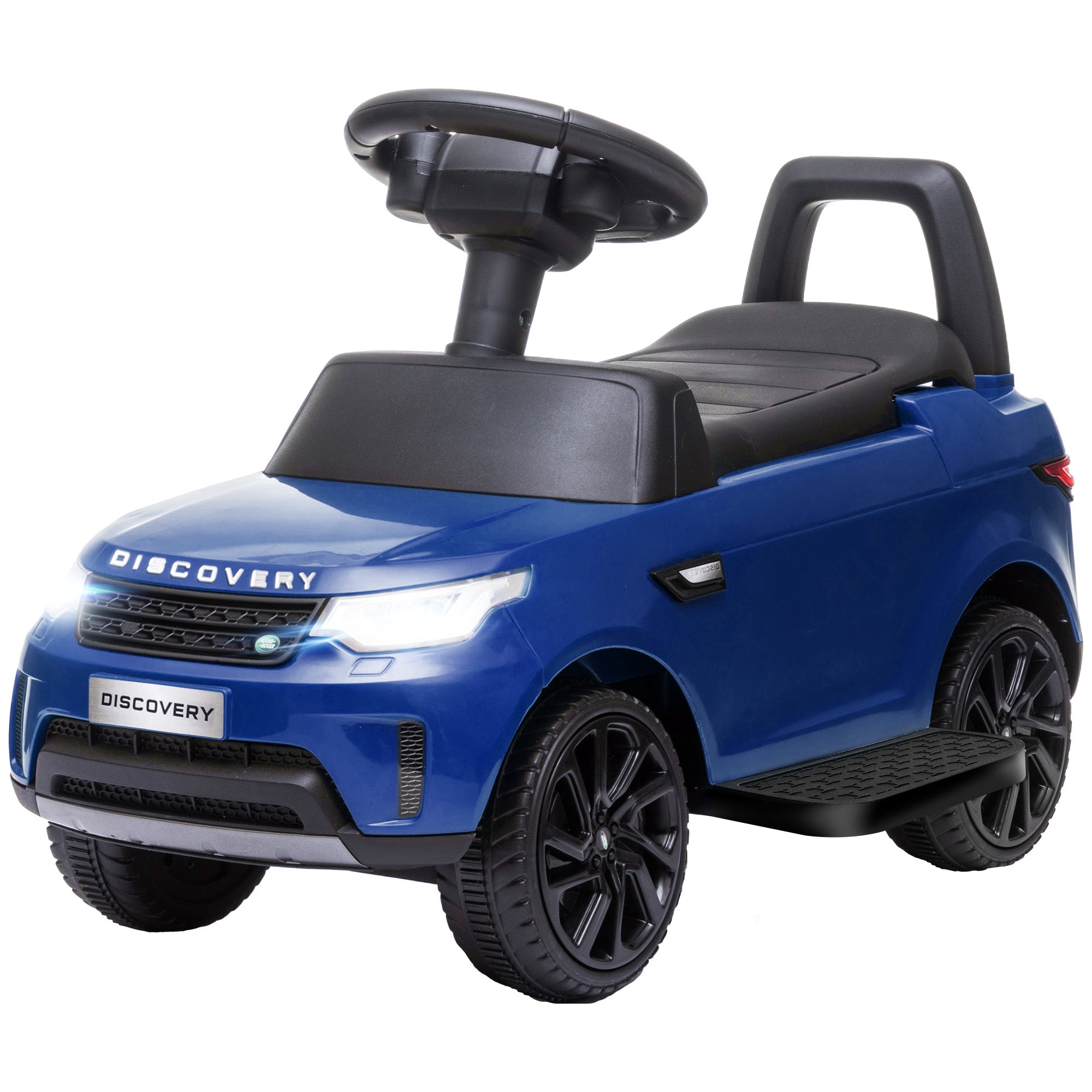 Qaba 2 in 1 6V Land Rover Licensed Electric Car for Kids, Sliding Car with Music Horn Headlights, for 18-60 Months Blue 