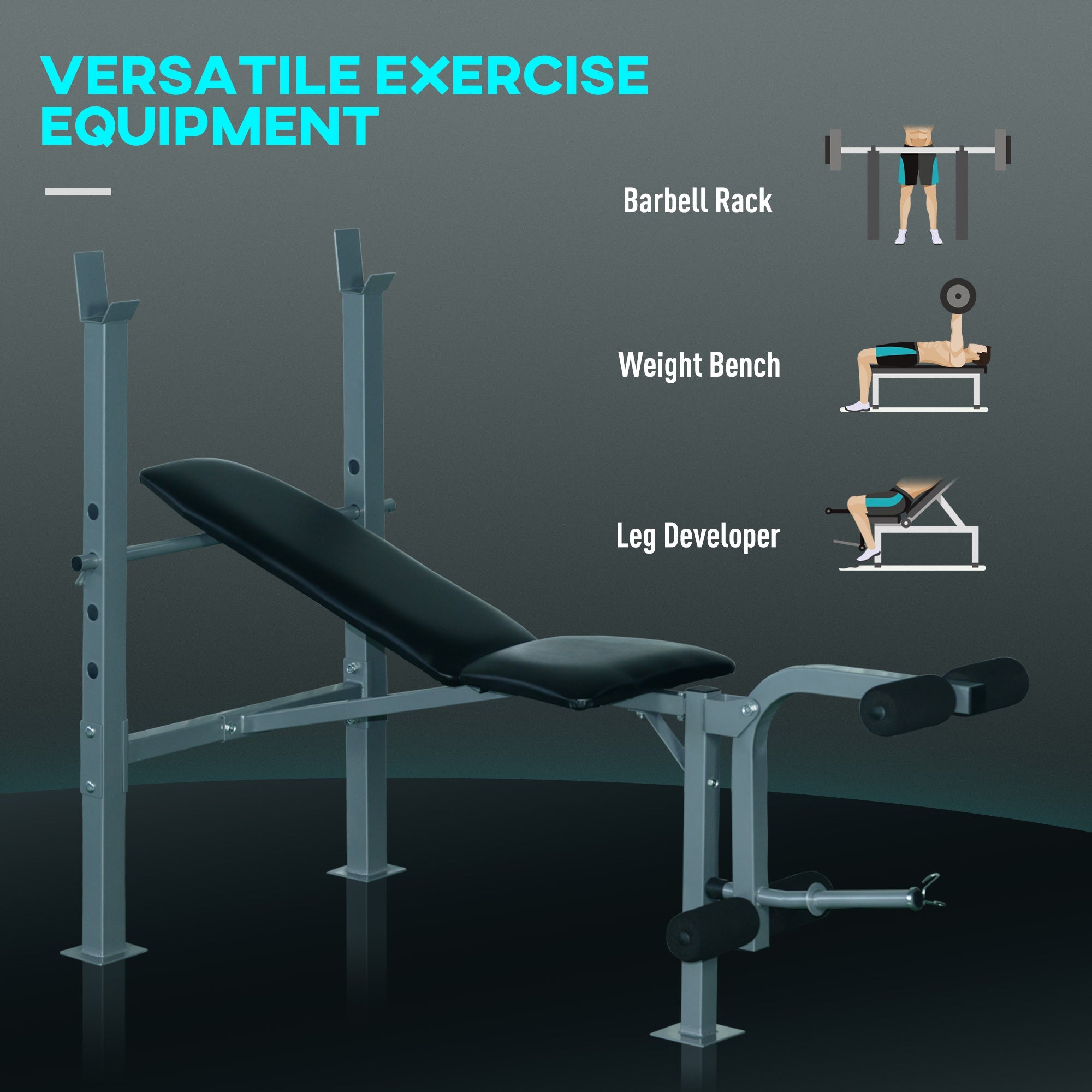 Soozier Incline Decline Adjustable Fitness Exercise Olympic Weight Lifting Bench with Leg Extension 