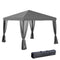 Outsunny Pop Up Canopy Tent: 10' x 10' Gazebo with Mesh Walls and Carry Bag for Outdoor Patio, Light Gray