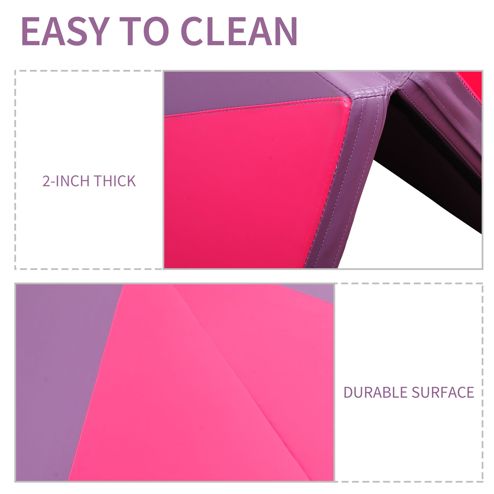 Soozier 4'x10'x2'' Folding Gymnastics Tumbling Mat, Exercise Mat  with Carrying Handles for Yoga, MMA, Martial Arts, Stretching 