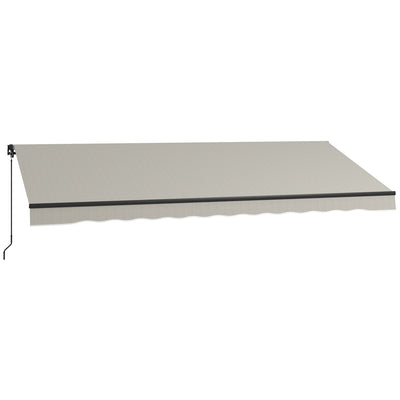 Outsunny Retractable Patio Sun Shield: 15' x 10' 280gsm UV Resistant Outdoor Living Sun Shade, Light Grey 