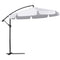 Outsunny 9FT Offset Cantilever Patio Umbrella: White Easy Tilt Cross Base 8 Ribs Durable Outdoor Shade