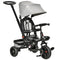Qaba Baby Tricycle 4 In 1 Trike with Reversible Angle Adjustable Seat Removable Handle Canopy Handrail Belt Storage, Grey