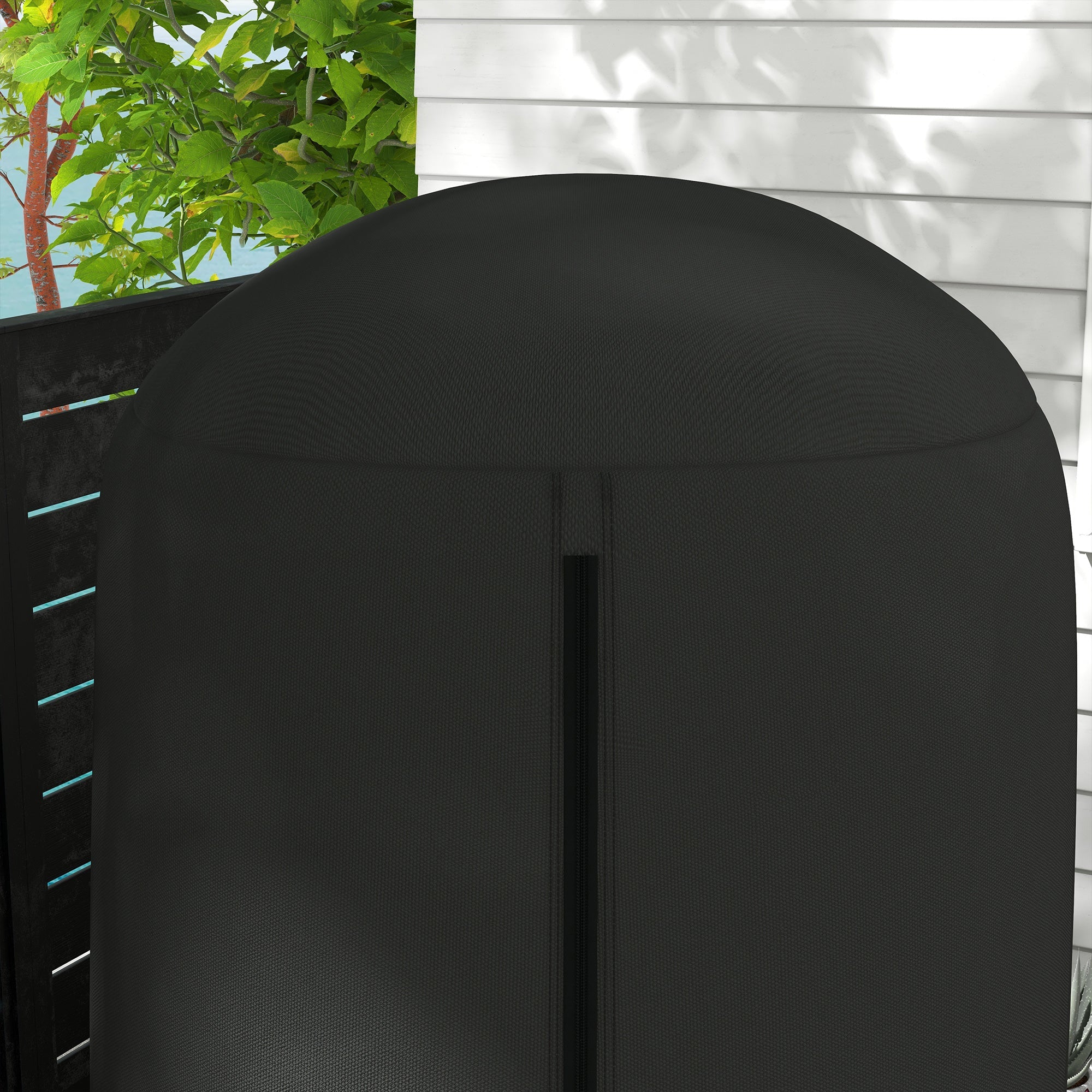 Outsunny Egg Chair Cover Waterproof 420D Oxford Fabric Anti-Dust UV Protection Furniture Protector for Stand Black 