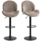 Bar Stools Set of 2, Swivel Barstools with Back, Adjustable Height and Footrest for Kitchen Island, Dining Room, Brown
