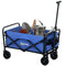 Collapsible Folding Garden Cart, Heavy Duty Lawn Wagon with Universal Wheels and Adjustable Handle, Blue