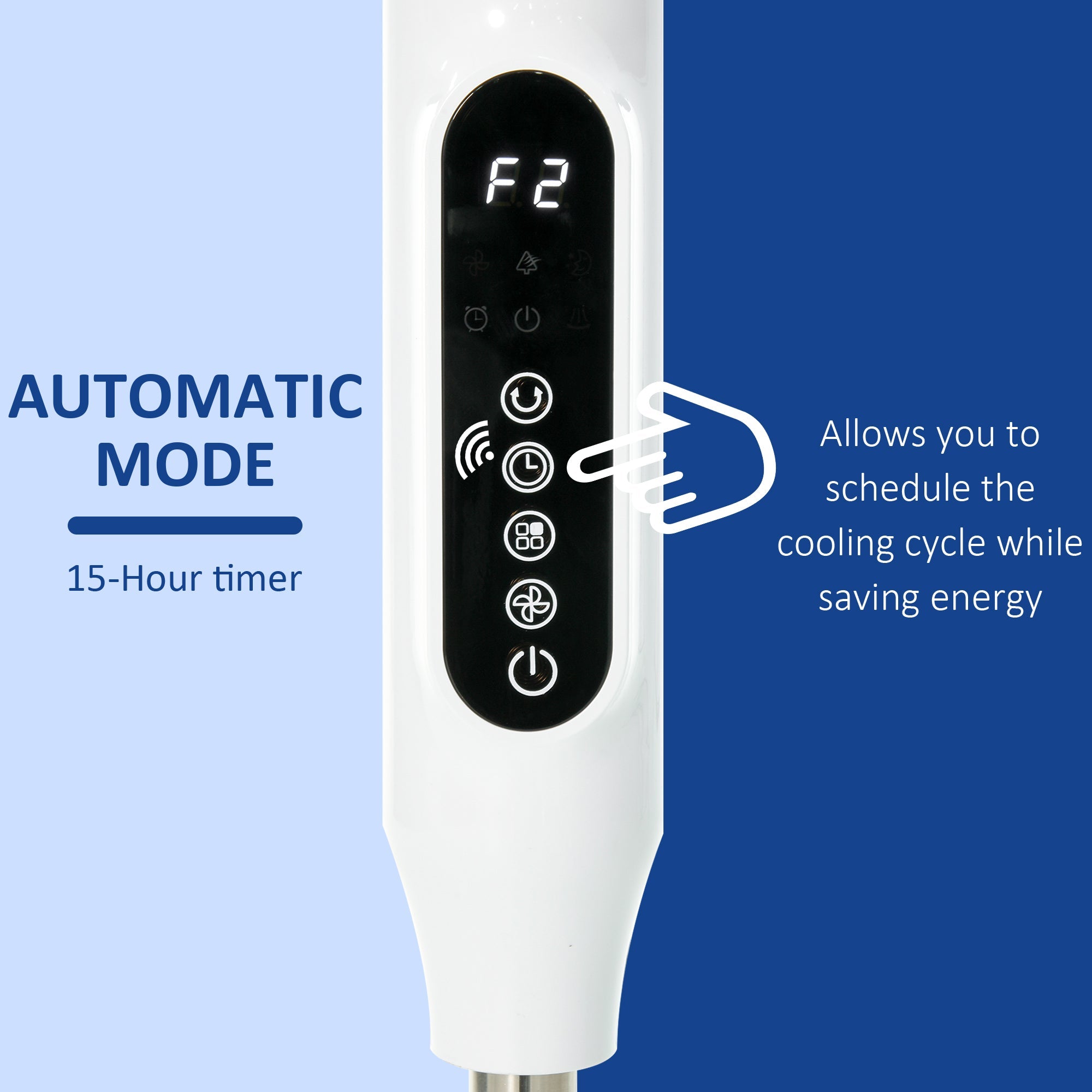 HOMCOM Standing Floor Fan with Remote Tall Pedestal Cooling Fan for Home Bedroom White 