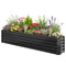 8 x 1.3 x 1.5ft Galvanized Raised Garden Bed, Reinforced Outdoor Planter Box with Open Bottom, Black