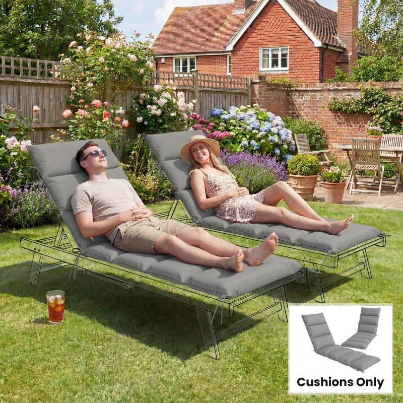 Outdoor Lounge Chair Cushion with Zipper Reversible Chaise Lounge Cushion for Patio Indoor/Outdoor Dark Grey