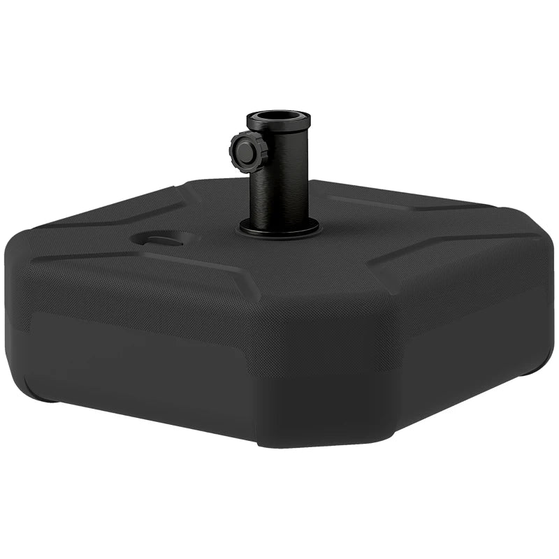 Square Patio Umbrella Base Holder, Outdoor Umbrella Stand, 17.7" L x 17.7" W x 9.8" H Black