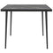Outsunny Outdoor Dining Table for 4, Square Patio Dining Table with Marble Effect Tempered Glass Top and Steel Frame, Black