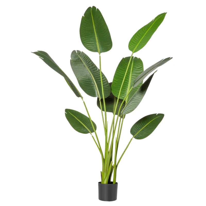 5FT Artificial Banana Tree Faux Decorative Plant in Nursery Pot for Indoor Outdoor Décor
