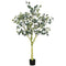 HOMCOM 5ft Artificial Eucalyptus Tree: Indoor Fake Plant with White Tips and Pot for Home, Office, Living Room Decor