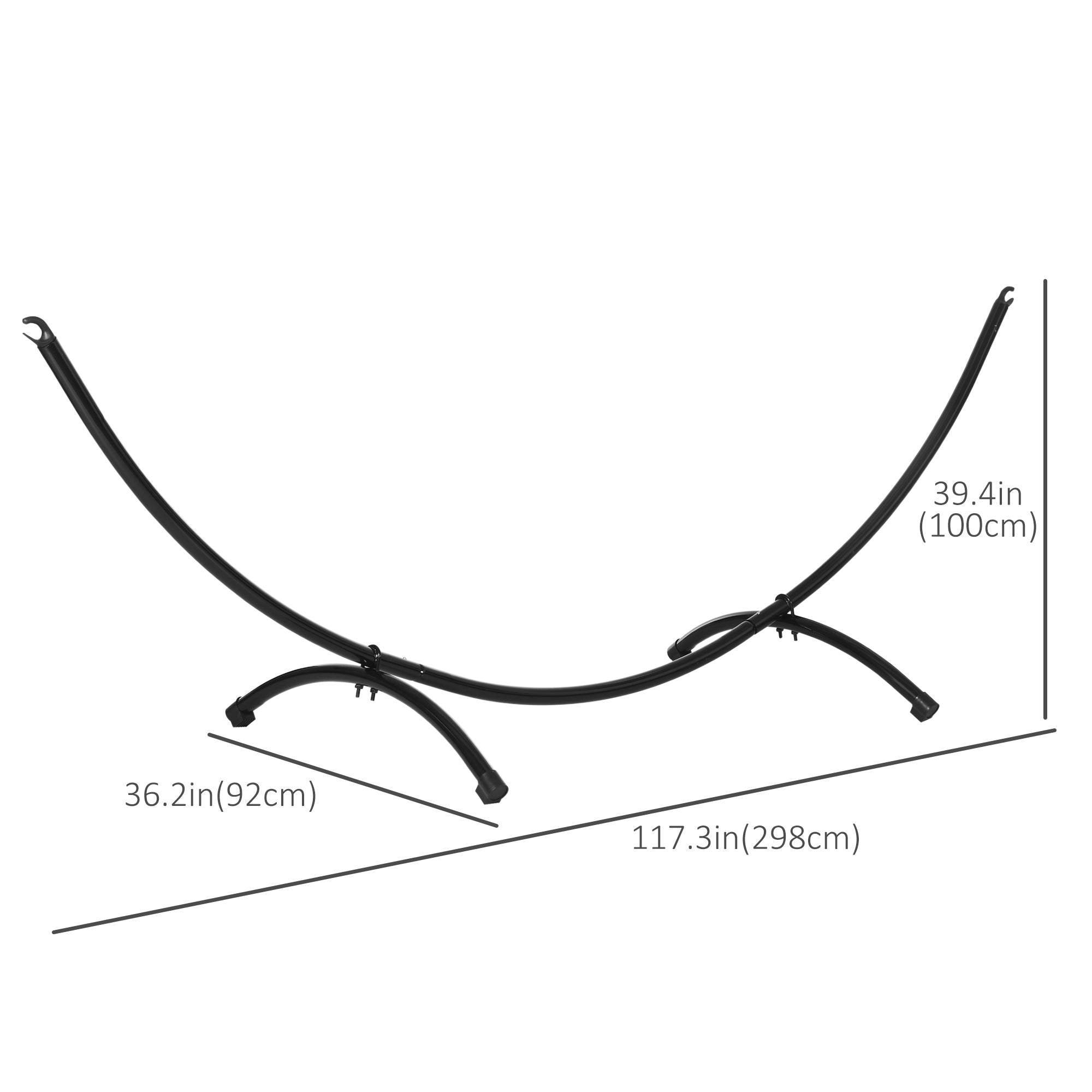 Outsunny 10ft Hammock Stand Steel Frame for Garden Camping Picnic Outdoor Patio Durable Black 