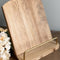 Walnut Cookbook Stand – Solid Pine with Brass Bar, Handcrafted Kitchen Display for Cookbooks & Tablets