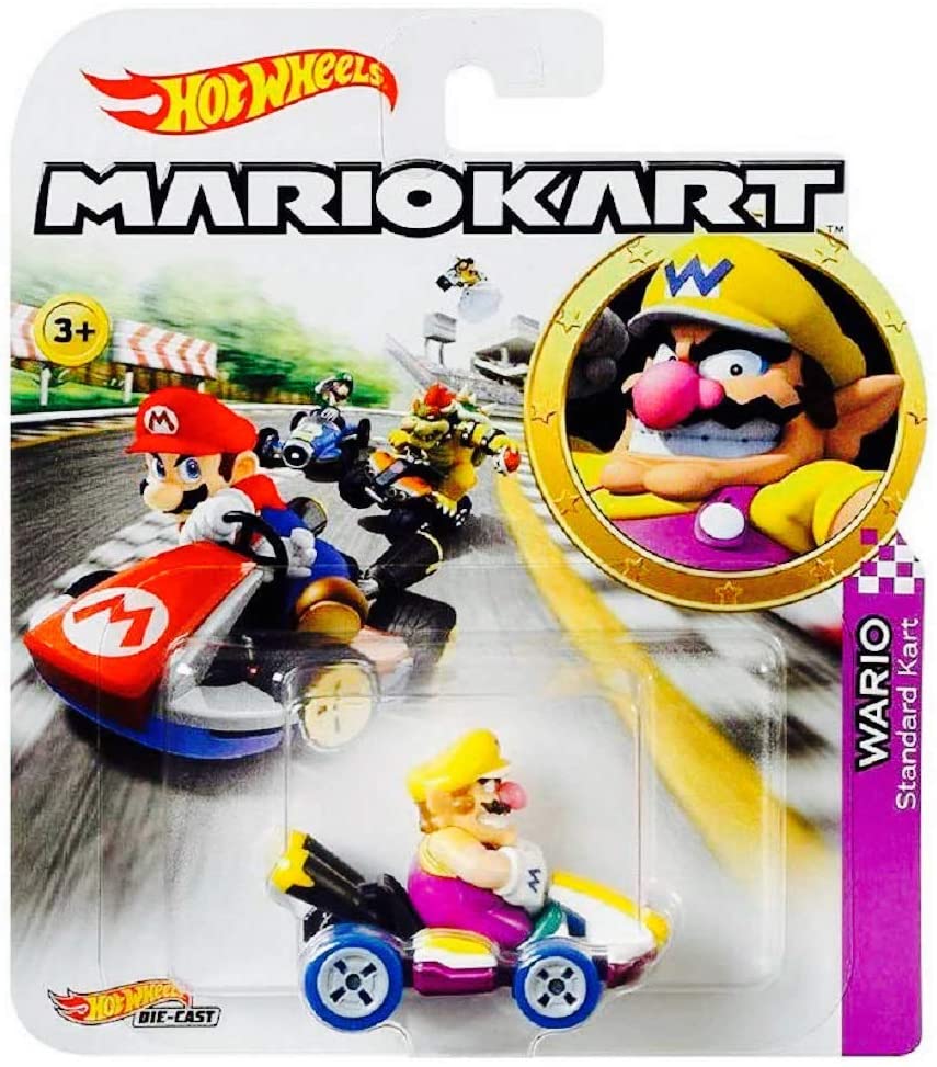 Hot Wheels Die-Cast 1/64 Mario Kart - Wario Standard Kart 