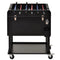 68QT Patio Cooler Ice Chest with Foosball Table Top, Portable Poolside Party Bar Cold Drink Rolling Cart on Wheels with Tray Shelf Black