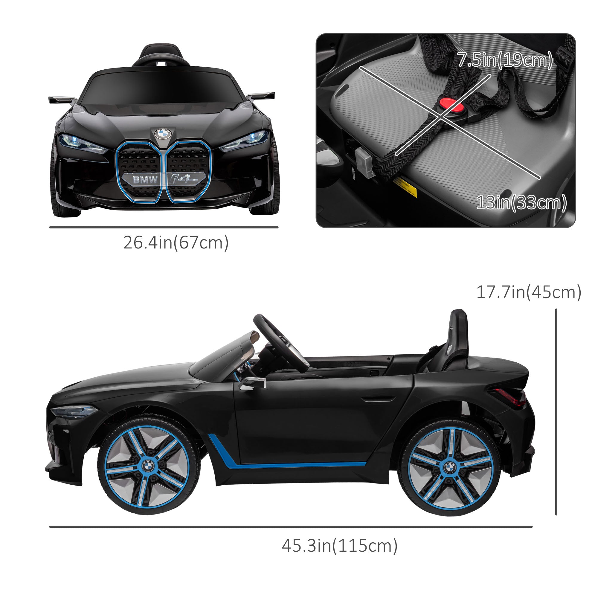 Aosom 12V Kids Ride-On Car: Remote Control, 3.1MPH, Portable Battery, Black 