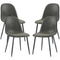 HOMCOM Retro Set of 4 PU Leather Upholstered Dining Chairs for Kitchen Living Room Bedroom