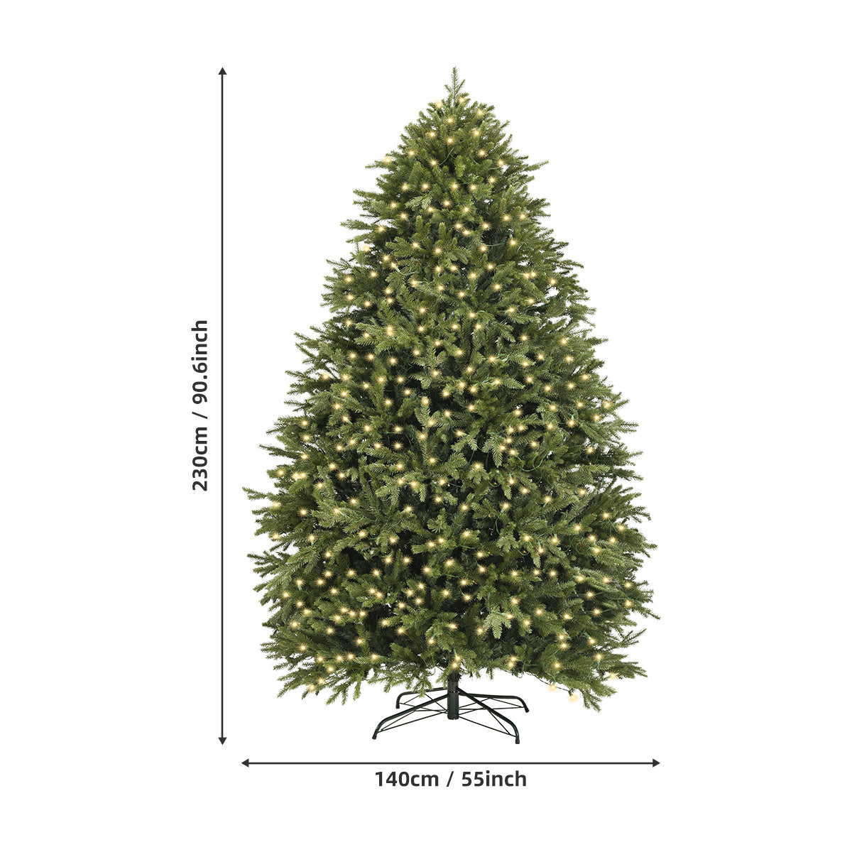 Artiplanto Oscar Most Realistic Artificial Fir Pre-Lit Christmas Tree 7.5' 