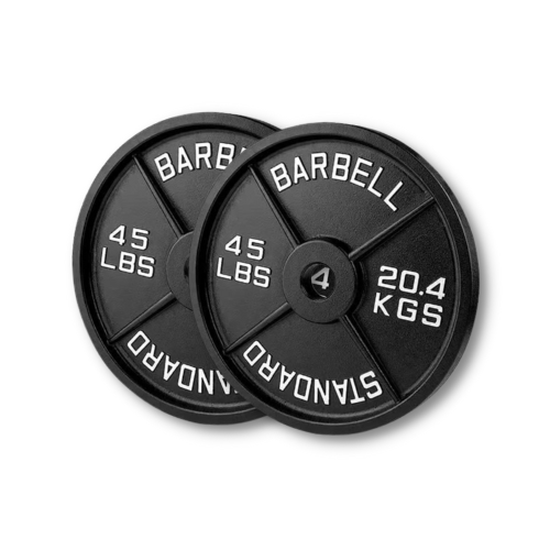Squat Rack, Bench, Barbell & Weight Plates Stack 