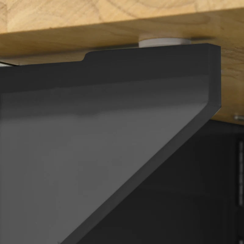 Foldable Kitchen Island with Storage Drawer, Farmhouse Rolling Utility Cart on Wheels with Drop-Leaf Wood Top, Black