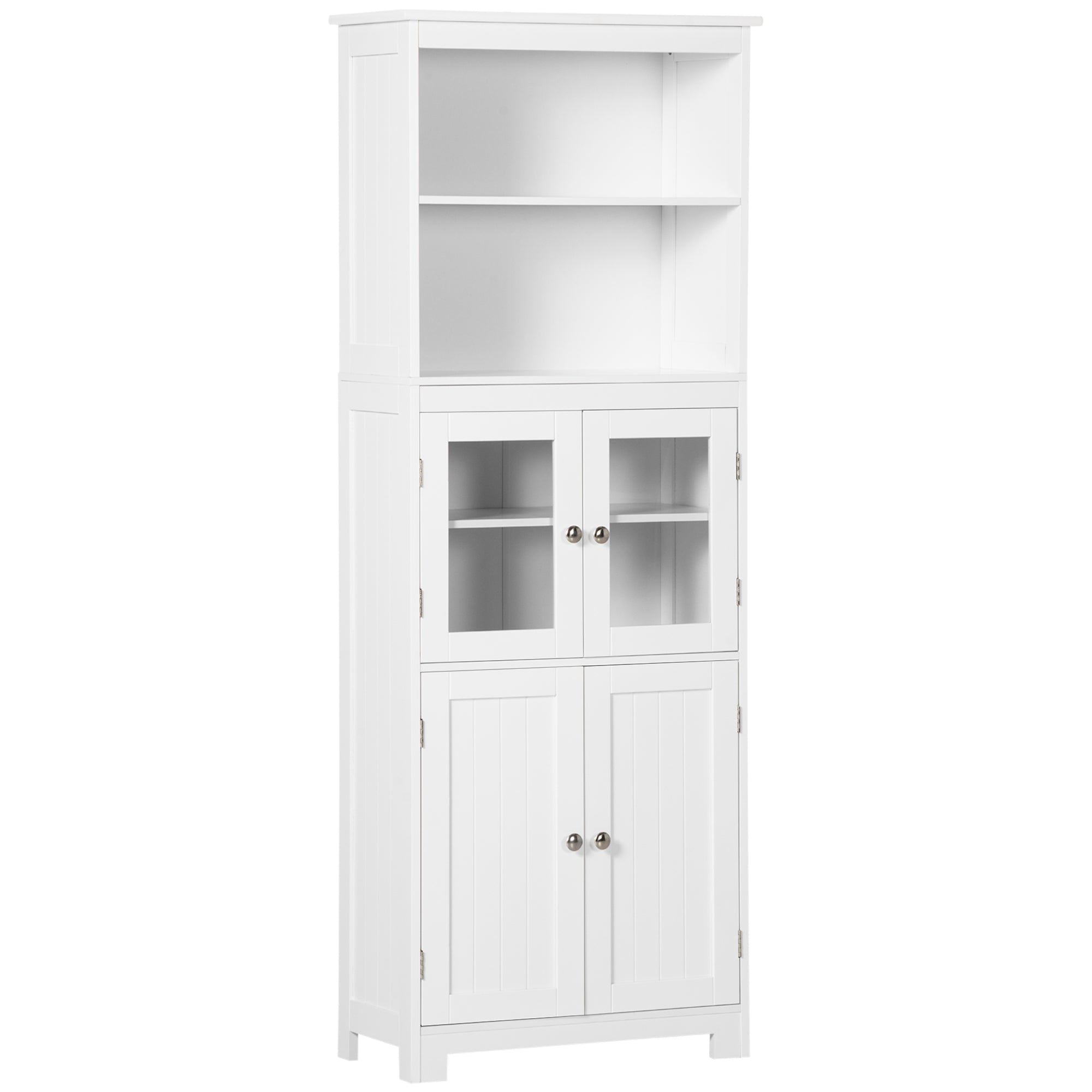 HOMCOM Elegant 63" Buffet Hutch 4-Door Kitchen Pantry Freestanding Bathroom Cabinet Adjustable Shelf Dining Room Storage 
