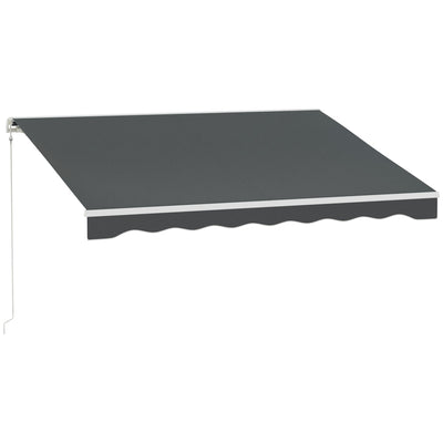 Outsunny 10' x 8' Electric Awning, Retractable Awning, UV Protection Sun Shade Shelter with Remote Controller and Manual Crank Handle 