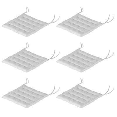 Outsunny Refined Relaxation: 6Pc Light Grey Button-Tufted Patio Chair Cushions Set with Ties, Indoor Outdoor Luxury 