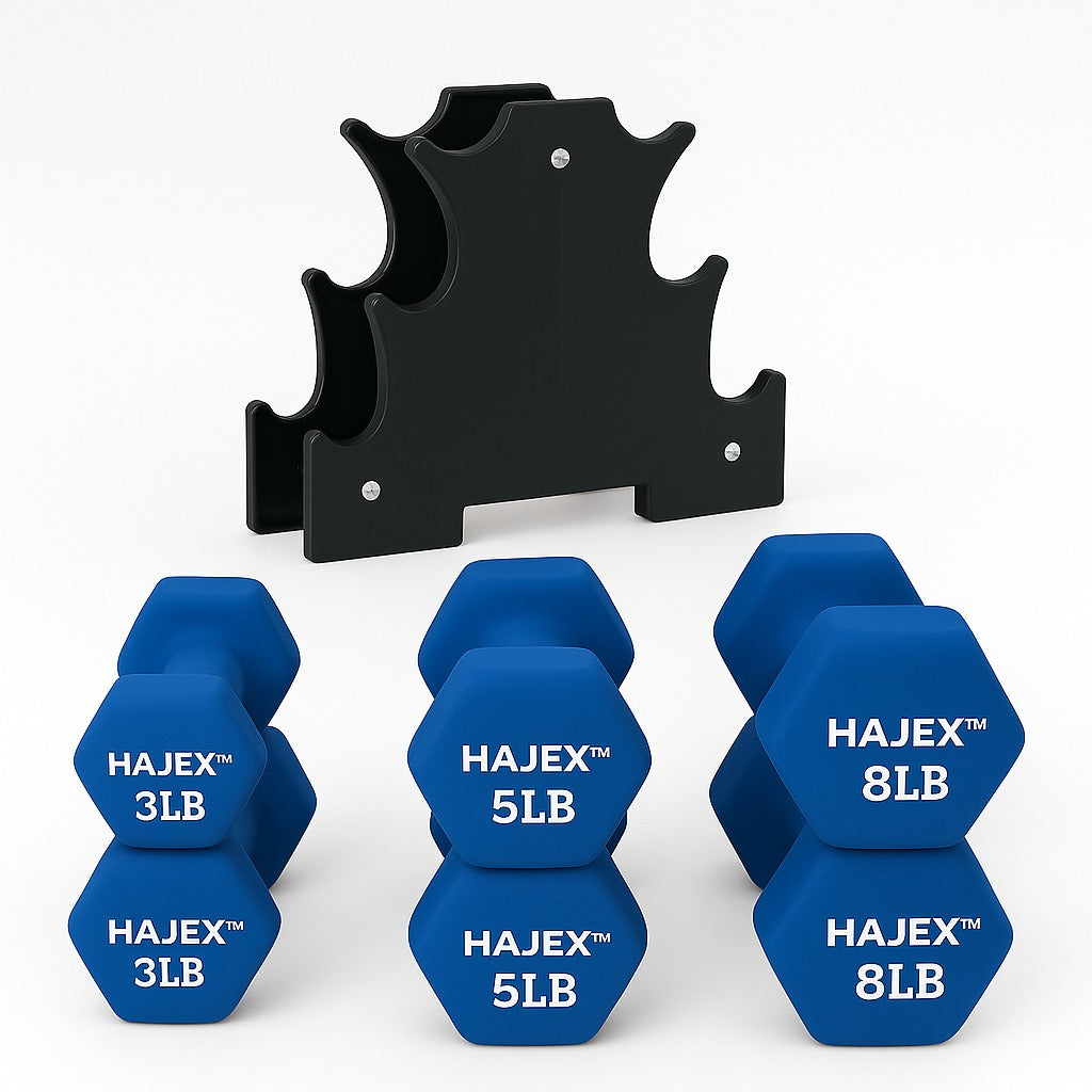 Neoprene Dumbbells Pairs & Sets With Rack 