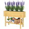 Outsunny Raised Planter Box, Elevated Wooden Garden Bed with Legs & Storage Shelf for Patio & Backyard, Natural Wood