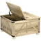 HOMCOM Oak Farmhouse Square Coffee Table: Center Table with Flip-Top Lids, Hidden Storage Compartment and Wooden Legs