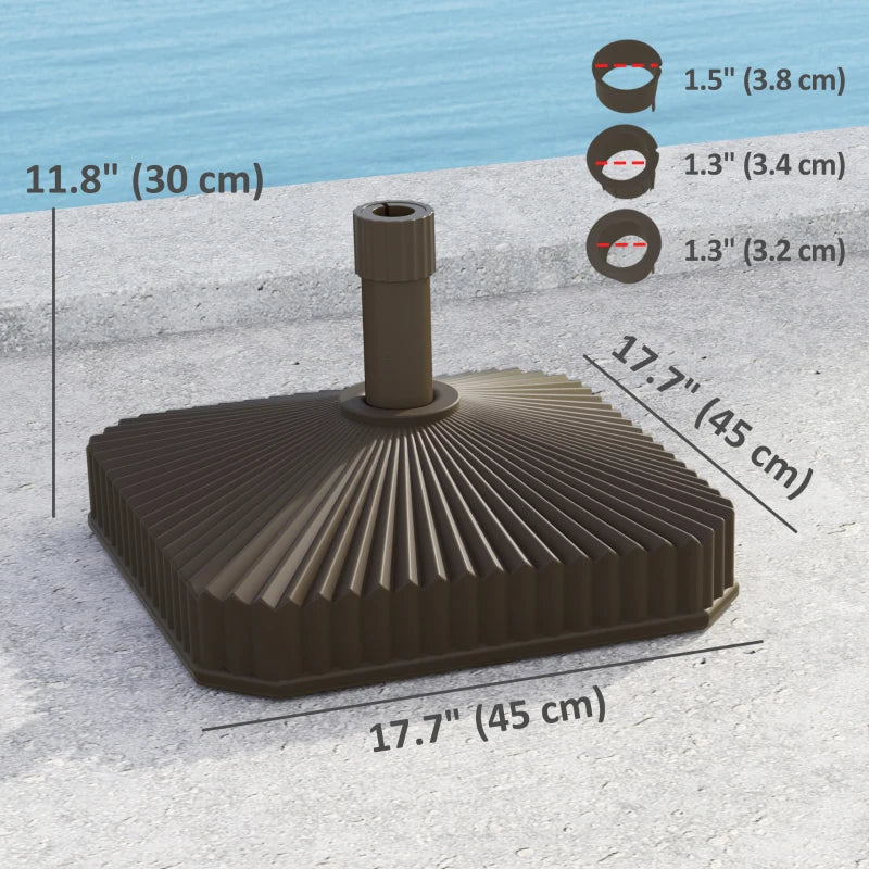 Patio Umbrella Base Umbrella Stand, Heavy Duty Outdoor Umbrella Stand Base 17.7" L x 17.7" W x 11.8" H Brown