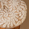 Wildflower Round Pillow – Sand | Hand-Embroidered Floral Accent Cushion, 16” Decorative & Comfortable