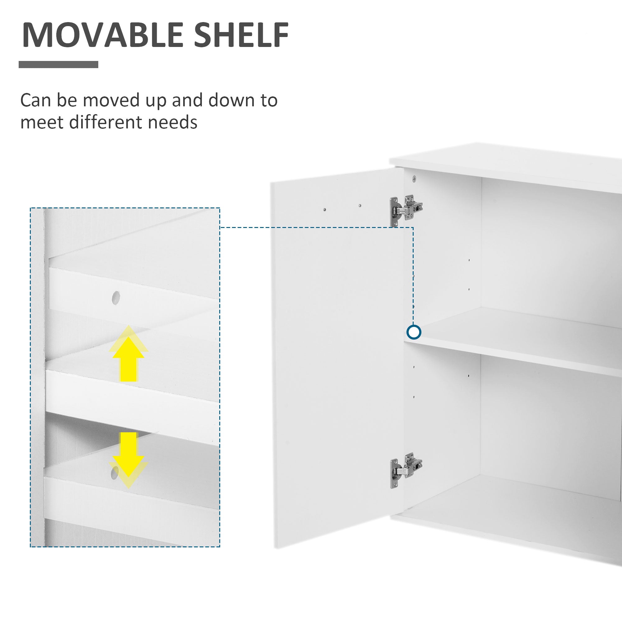 HOMCOM Free Standing Storage Cabinet Console Sideboard Table Entryway Kitchen Organizer Living Room Storage Unit with Drawers White 