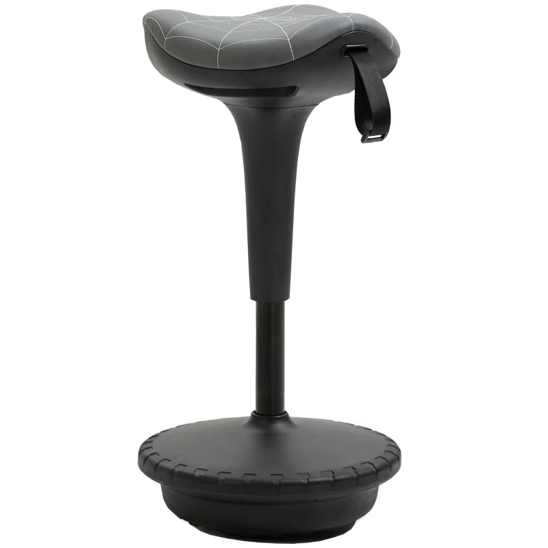 Backless Wobble Stool Chair, Standing Desk Chair, Adjustable Learning Stool for Office Desks, with Rocking Motion, Grey