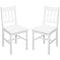 Dining Chairs Set of 2, Kitchen Chair with Slat Back, Pine Wood Structure for Living Room and Dining Room, White