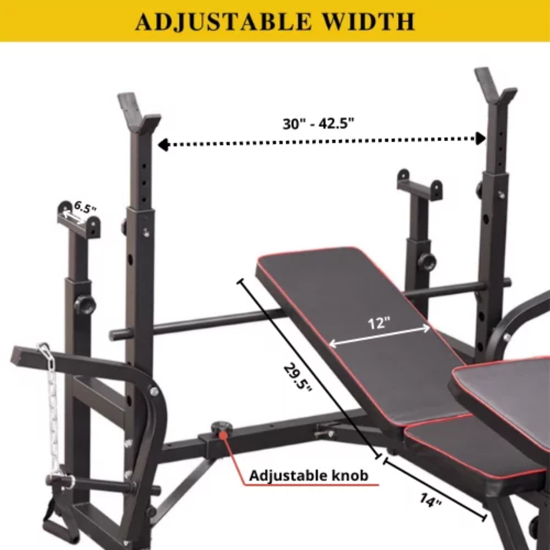 Adjustable Workout Bench with Weight Sets 