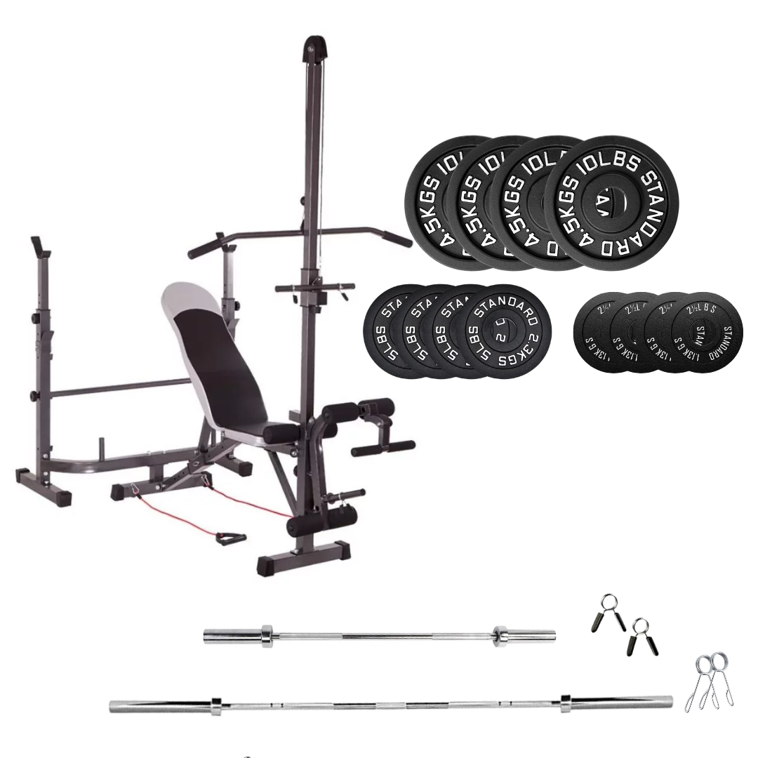 Adjustable Workout Bench with Weight Sets 