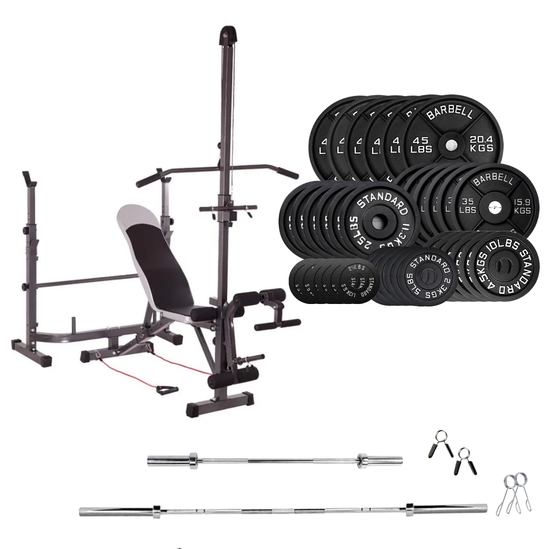 Adjustable Workout Bench with Weight Sets 